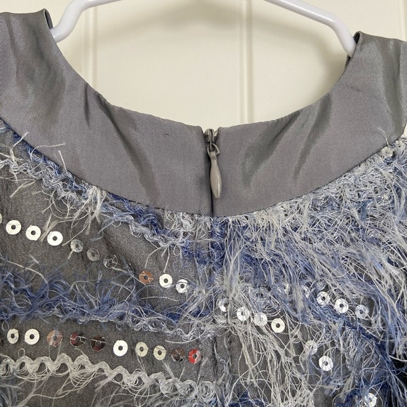 EUC | Isobella & Chloe girls high neck fuzzy sequin dress — size 5 - Picture 6 of 7